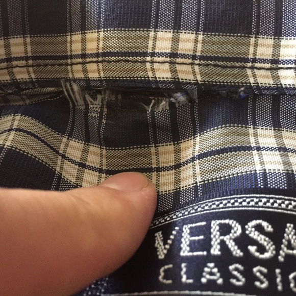 Versace Classic checked button down, size 15.5 - Picture 3 of 3